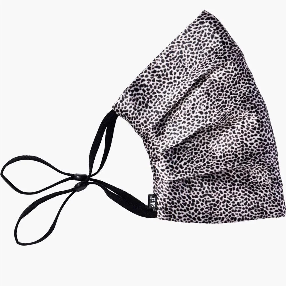 NEW Slip Reusable Silk Face Covering, Leopard Breathable, Mulberry Silk